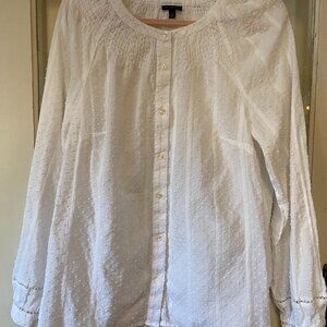 Talbots White Cotton blouse